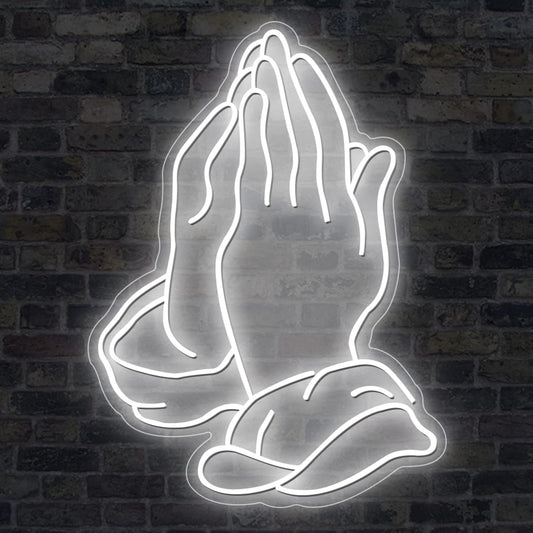 Praying Hands Neon Sign