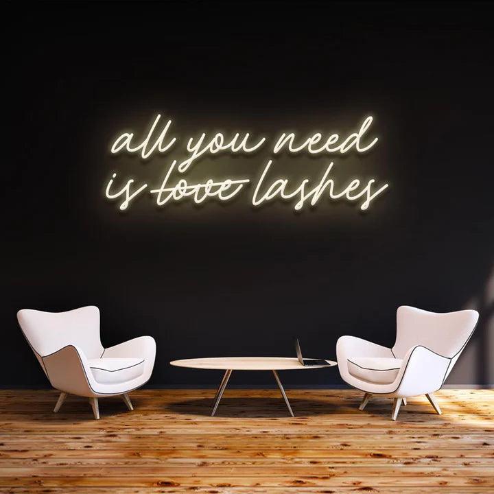 ''All you need is lashes'' - LED Neon Sign-Neonsigns-45 x 90 cm-Warm White-Neon Brothers