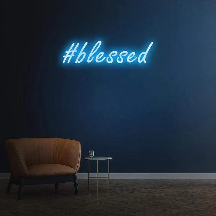 #BLESSED NEON SIGN-Neonsigns-45 x 90 cm-Ice Blue-Neon Brothers