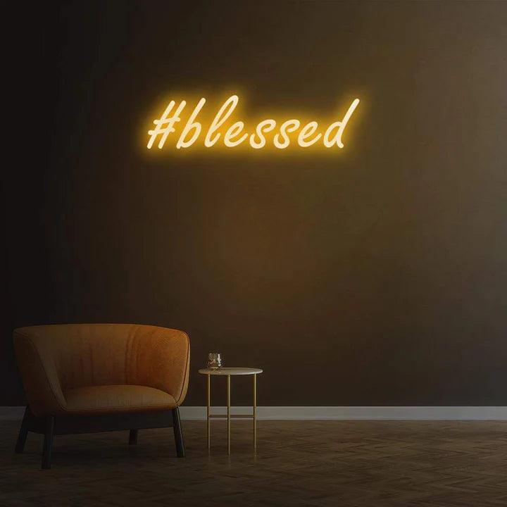 #BLESSED NEON SIGN-Neonsigns-45 x 90 cm-Orange-Neon Brothers