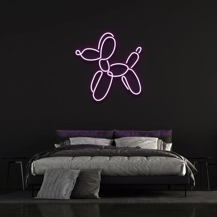 DOG BALLOON BY JEFF KOONS - LED NEON SIGN-Neonsigns-45 x 90 cm-Purple-Neon Brothers