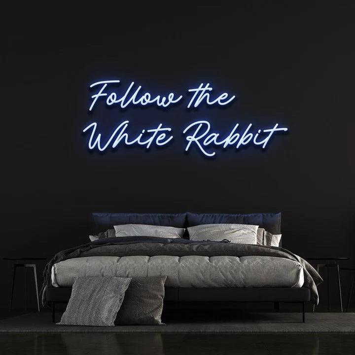 FOLLOW THE WHITE RABBIT - LED NEON SIGN-Neonsigns-45 x 90 cm-Blue-Neon Brothers