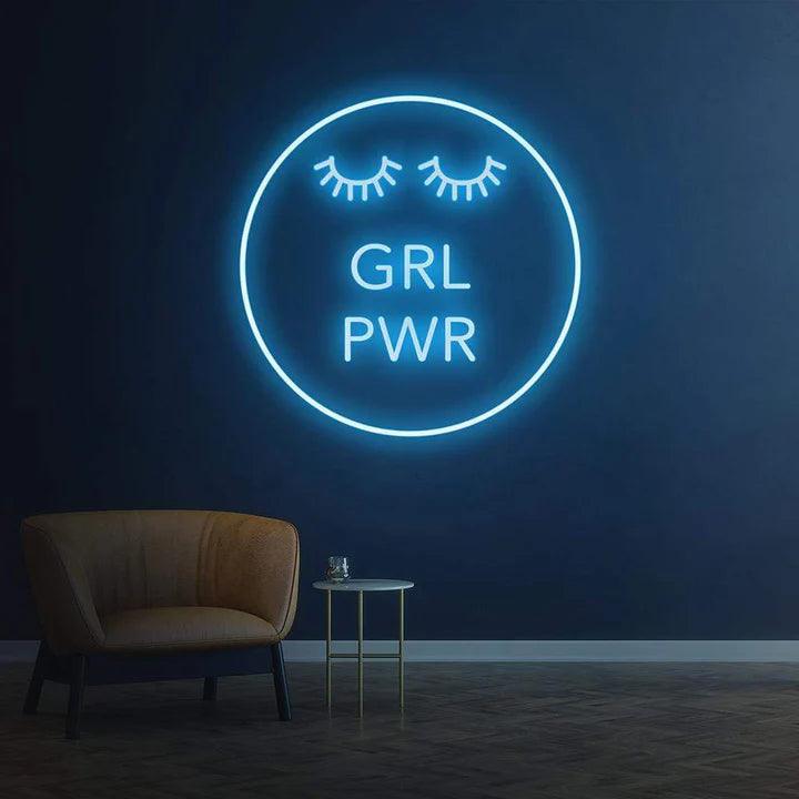 Girl Power - LED Neon Sign-Neonsigns-45 x 90 cm-Ice Blue-Neon Brothers