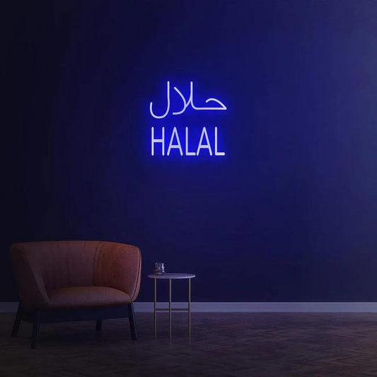 " Halal " - LED Neon Sign-Neonsigns-45x90 cm-Blue-Neon Brothers