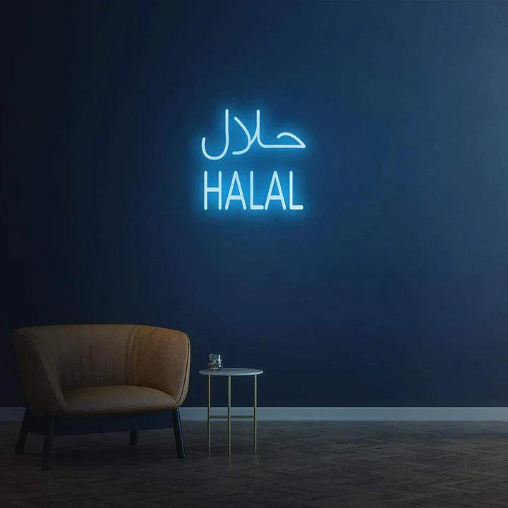 " Halal " - LED Neon Sign-Neonsigns-45x90 cm-Ice Blue-Neon Brothers