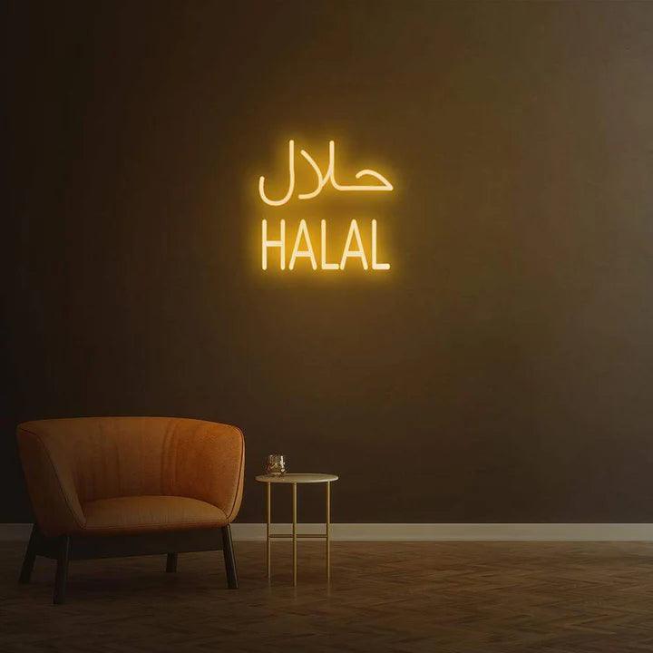 " Halal " - LED Neon Sign-Neonsigns-45x90 cm-Orange-Neon Brothers