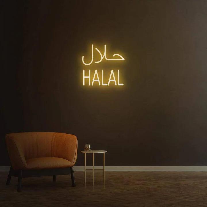 " Halal " - LED Neon Sign-Neonsigns-45x90 cm-Warm White-Neon Brothers