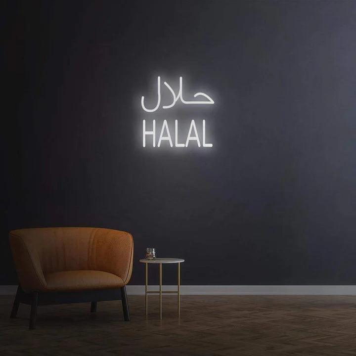 " Halal " - LED Neon Sign-Neonsigns-45x90 cm-White-Neon Brothers