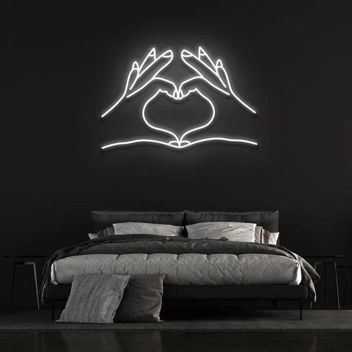 HEART HANDS - LED NEON SIGN-Neonsigns-45 x 90 cm-White-Neon Brothers