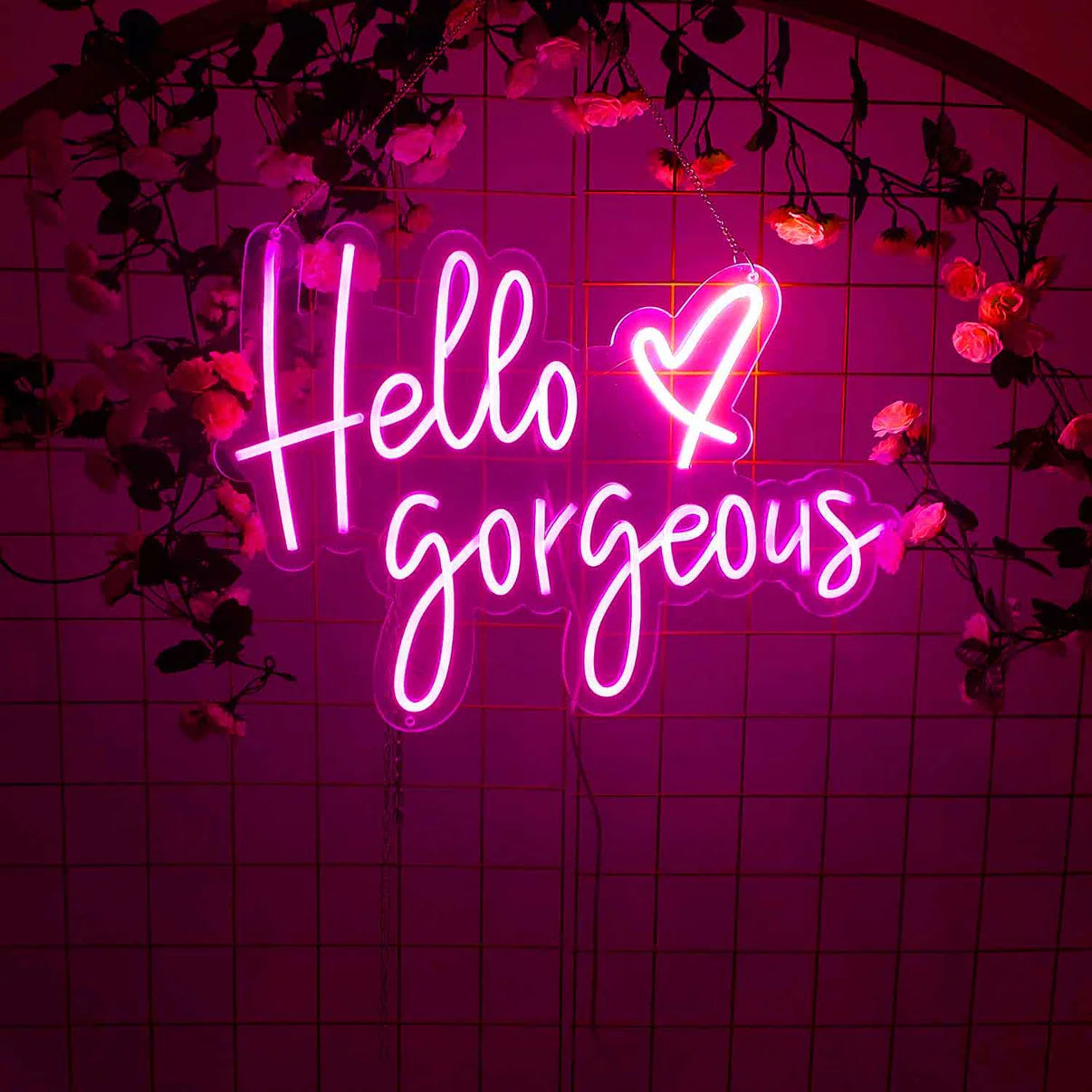 Image of "Hello Gorgeous" Neon sign Hot pink