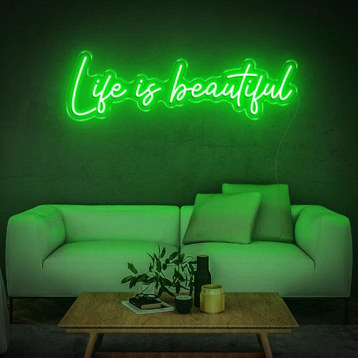 LIFE IS BEAUTIFUL - LED NEON SIGN-Neonsigns-45 x 90 cm-Green-Neon Brothers