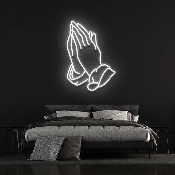 PRAYING HANDS - LED NEON SIGN-Neonsigns-45 x 90 cm-White-Neon Brothers