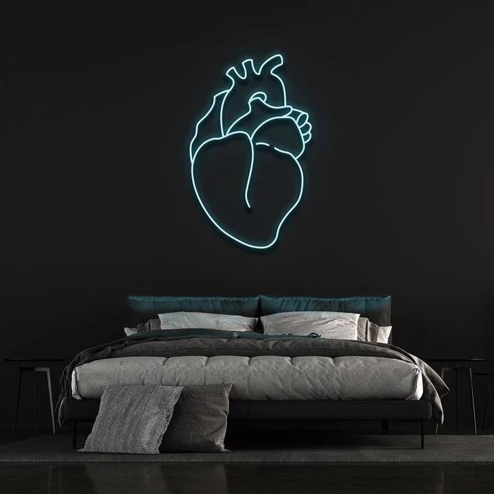 REAL HEART - LED NEON SIGN-Neonsigns-Ice Blue-45 x 90 cm-Neon Brothers